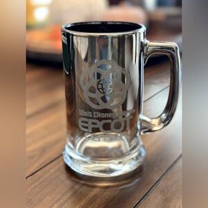 Walt Disney World Epcot Center Silver Chrome Beer Mug 12 oz